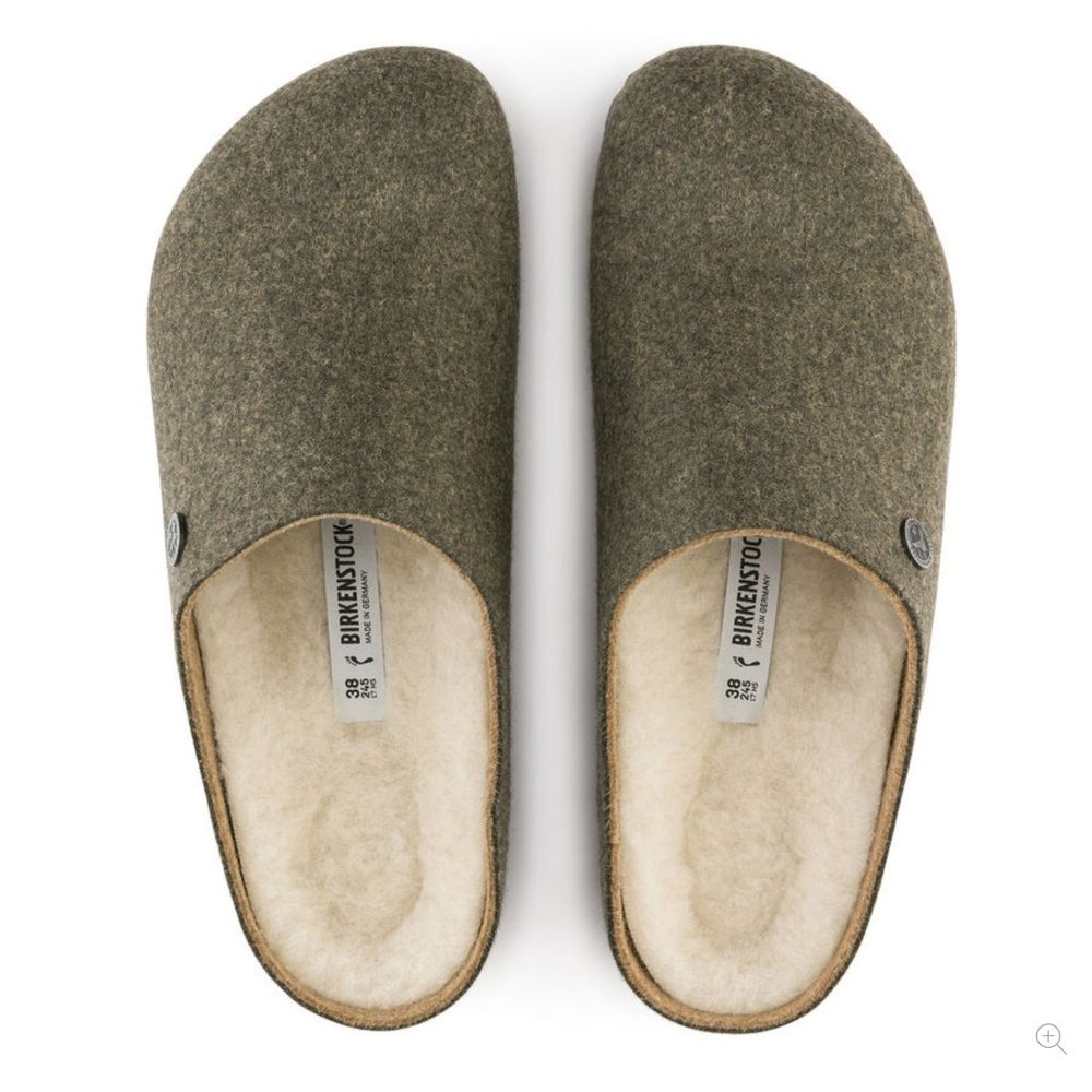 Birkenstock Kaprun Khaki Wool Felt Clogs, New with Tags & Original Box, RARE!